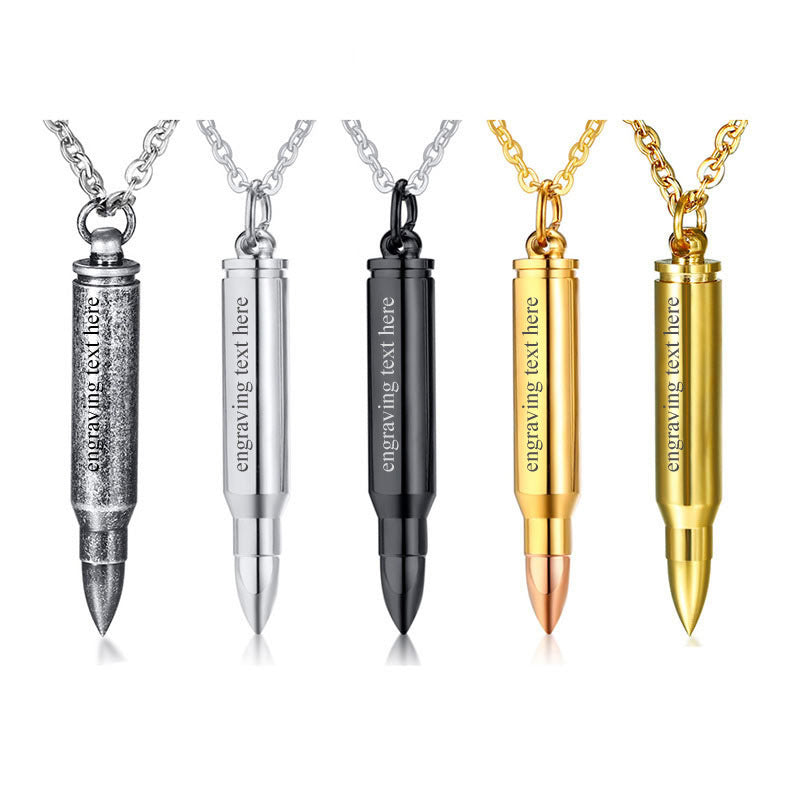 Secret Message Urn Bullets Couple Necklaces Set