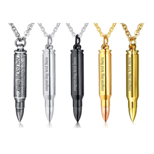 Secret Message Urn Bullets Couple Necklaces Set