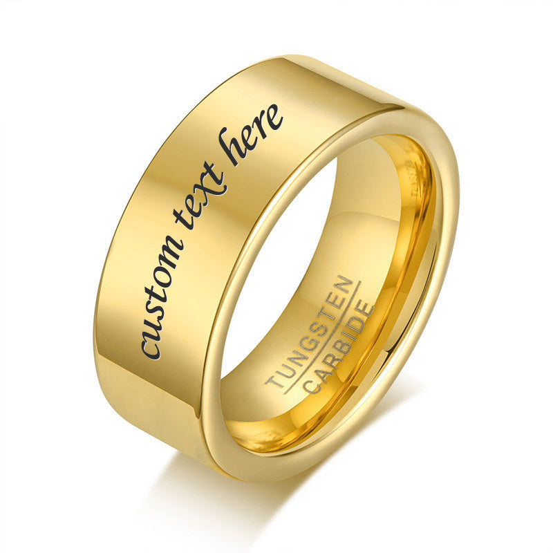 Mens Ring with Custom Engraving Tungsten
