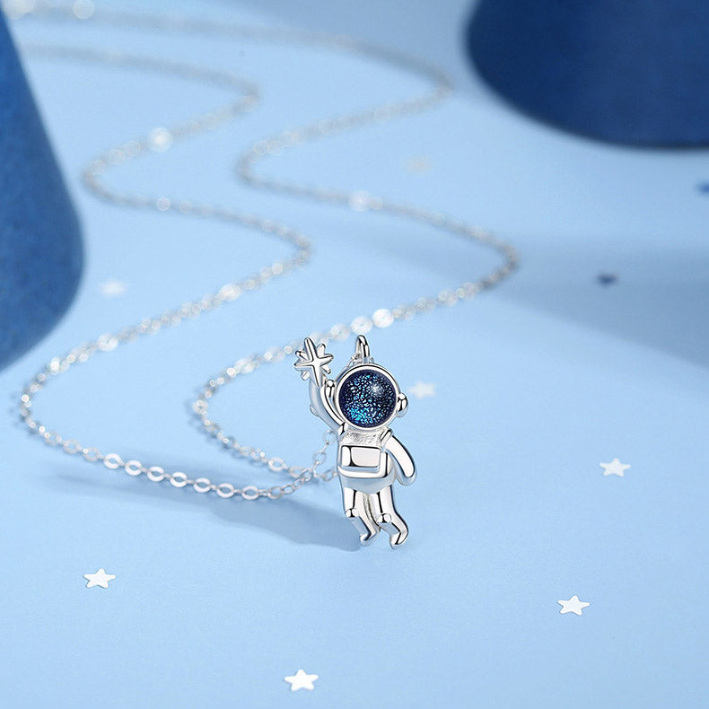 Cute Spaceman Couple Necklaces Set for 2