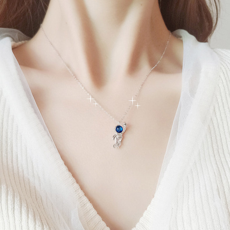 Cute Spaceman Couple Necklaces Set for 2
