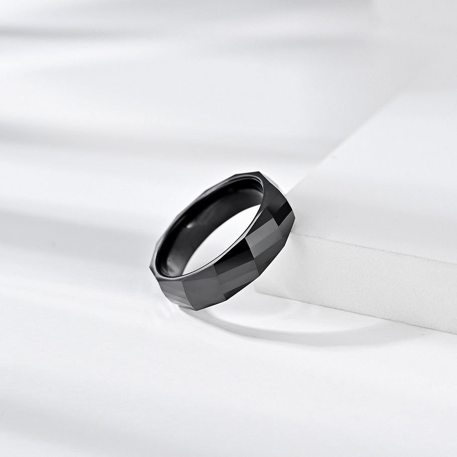 Custom Mens Ring Black Ceramic