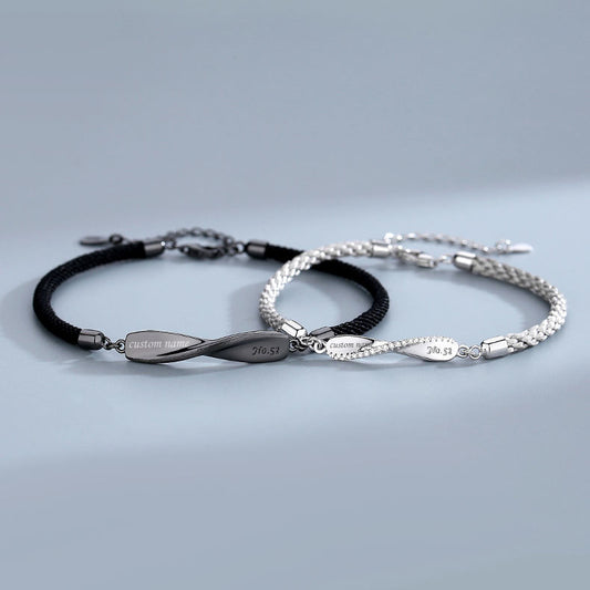 Personalized Infinity Couple Bracelets - Meaningful Gift for Couples