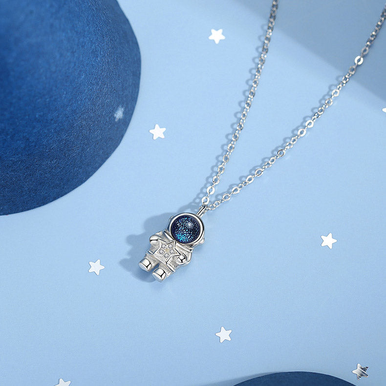 Cute Spaceman Couple Necklaces Set for 2