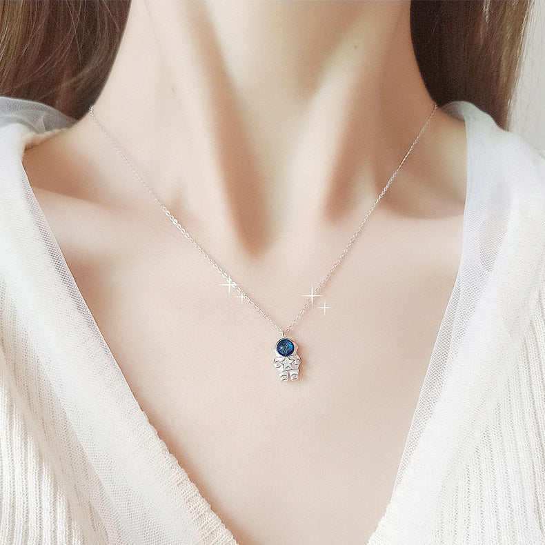 Cute Spaceman Couple Necklaces Set for 2