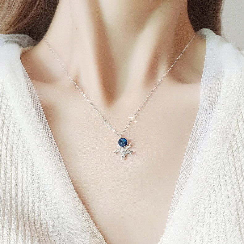 Cute Spaceman Couple Necklaces Set for 2