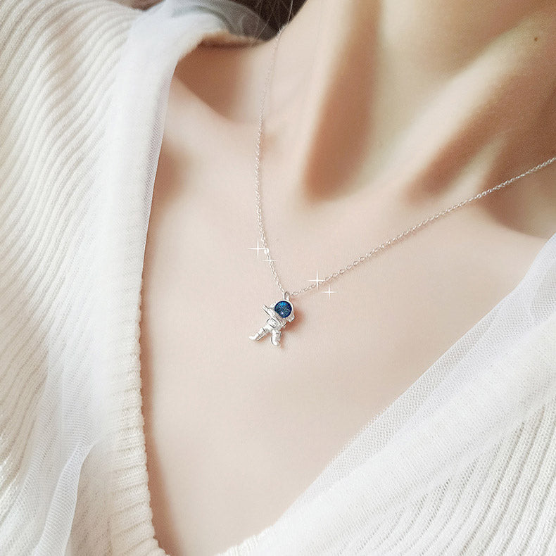 Cute Spaceman Couple Necklaces Set for 2