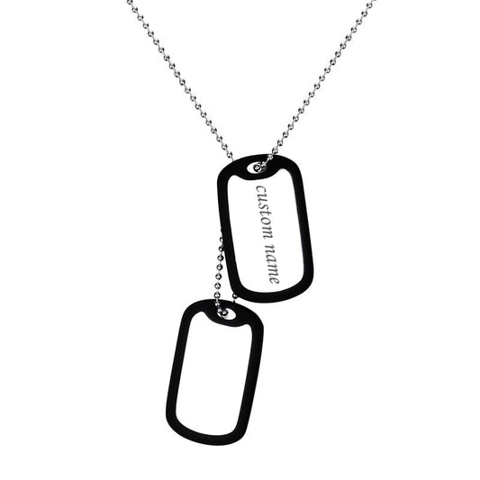 Double Nameplate Mens Necklace