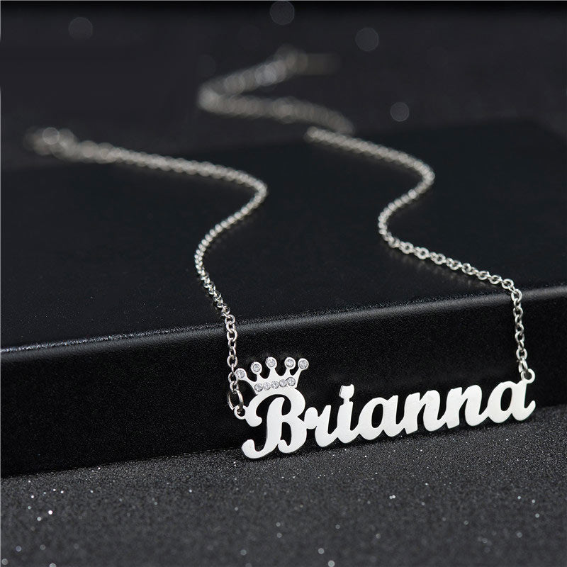 Custom Name Necklace with Crown