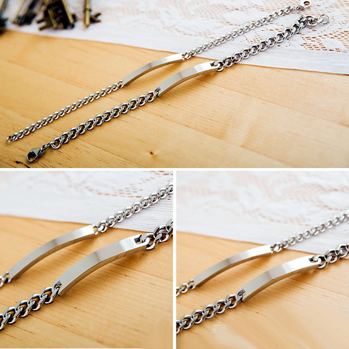 Personalized Couple Bracelets - Engraved Matching Set