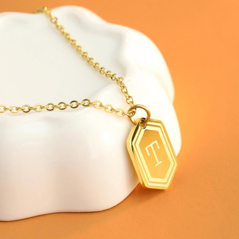 Name Initial Pendant Necklace for Her