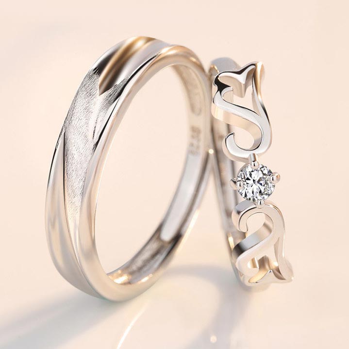 Angel Wings Couple Wedding Bands for 2