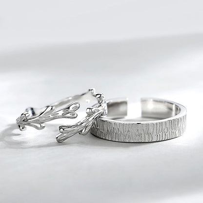 Matching Couple Rings Jewelry Gift Set (Adjustable Size)