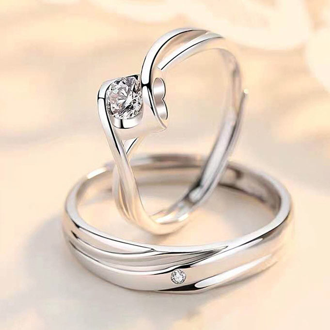 Custom Engraved Matching Couple Rings Set for 2