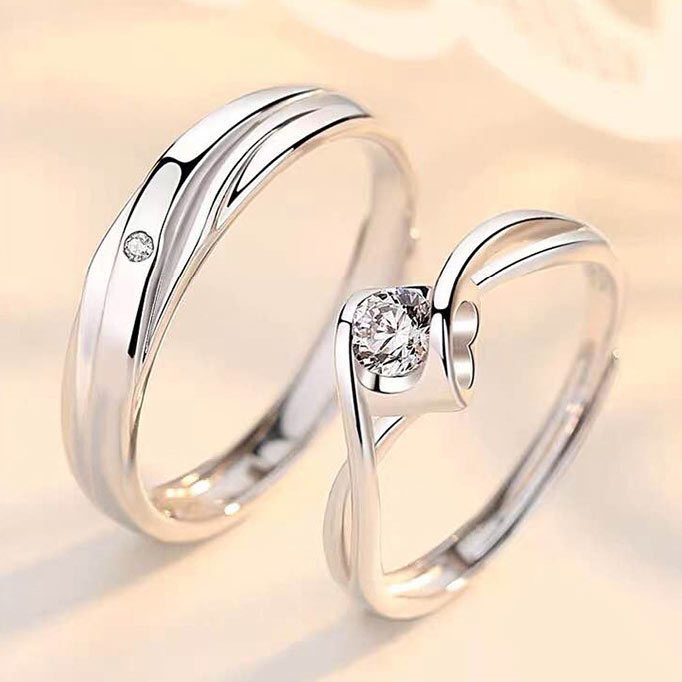 Custom Engraved Matching Couple Rings Set for 2