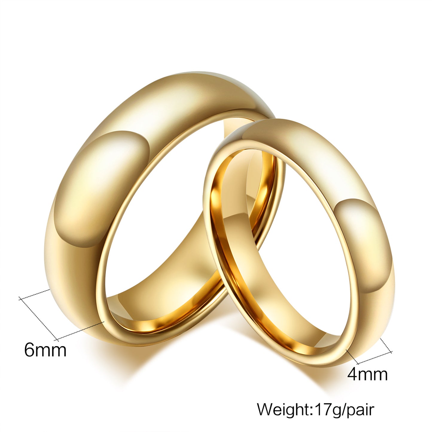 Custom Matching Couple Wedding Rings Set for 2