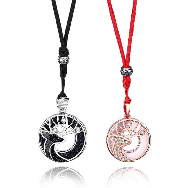 Deer Matching Friendship Necklaces Set for 2