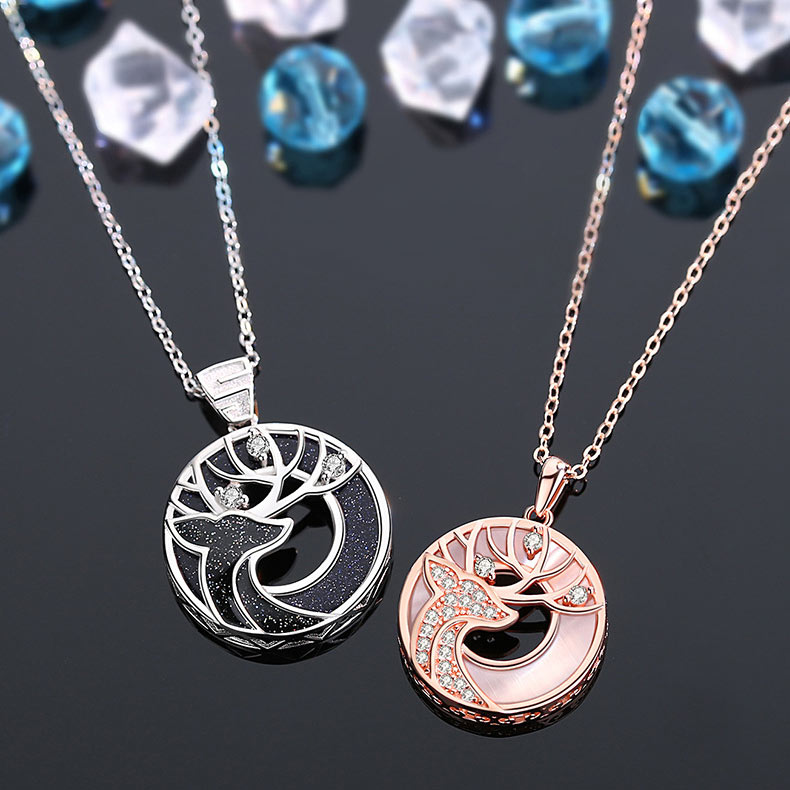 Deer Matching Friendship Necklaces Set for 2