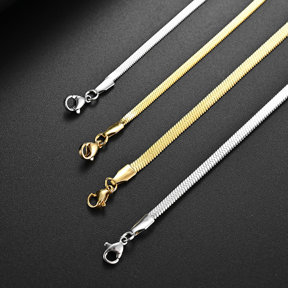 Mens Snake Choker Chain Necklace