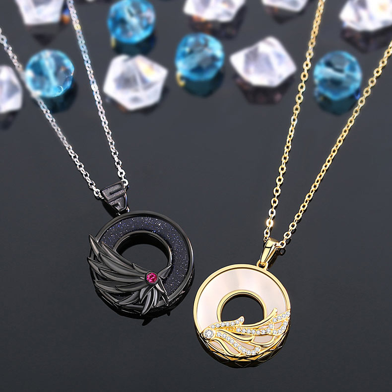Angel Wings Couple Necklaces Set for 2
