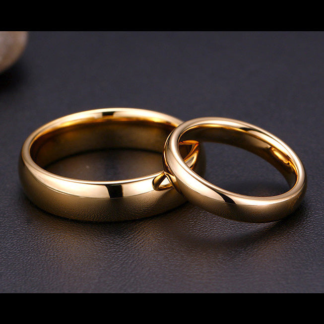 Matching Promise Rings for Couples Gold Plated Titanium