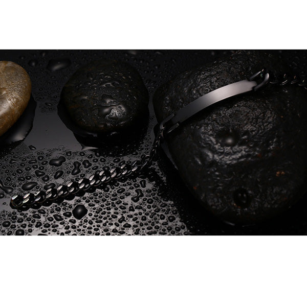 Promise Love Bracelet for Him Black Stainless Steel