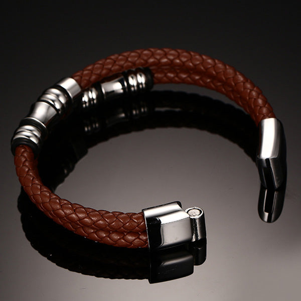 Personalized Leather Bracelet for Him