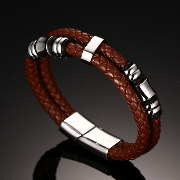 Personalized Leather Bracelet for Him