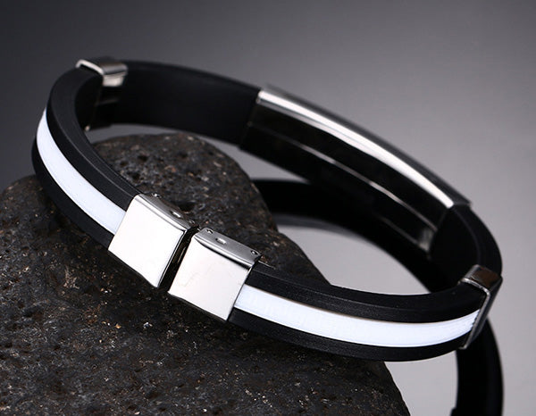 Engraved Mens Silicone Wristband