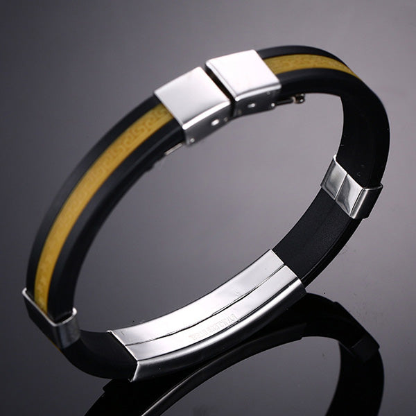 Engraved Mens Silicone Wristband
