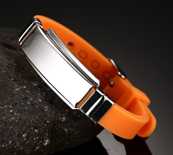 Engraved Mens Promise Silicone Wristband Blue