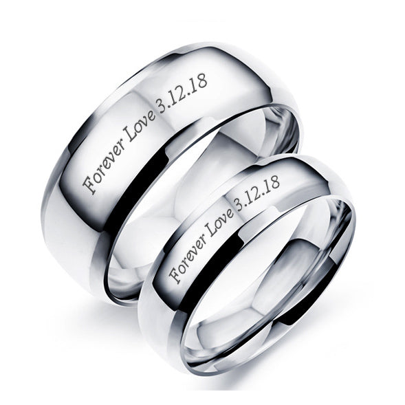 Engraved Names Matching Marriage Rings for Couples