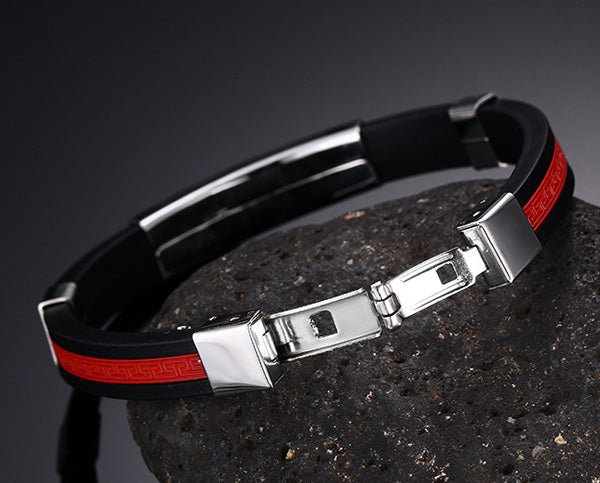 Engraved Mens Silicone Wristband