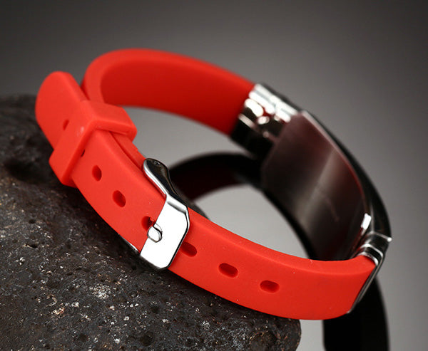 Engraved Mens Promise Silicone Wristband Blue