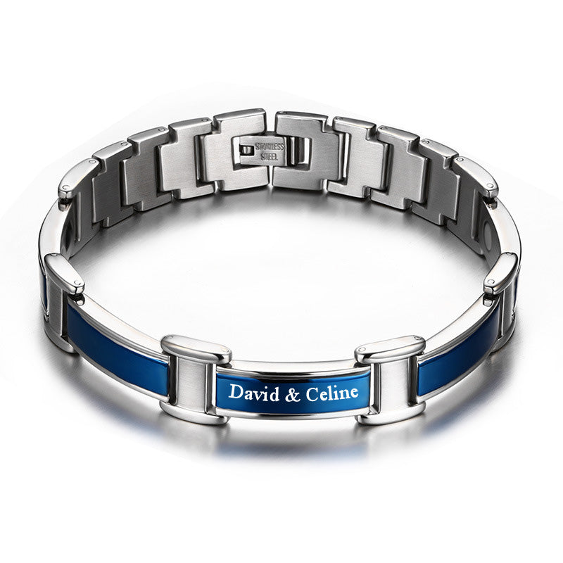 Engraved Bracelet for Guys Stainless Steel