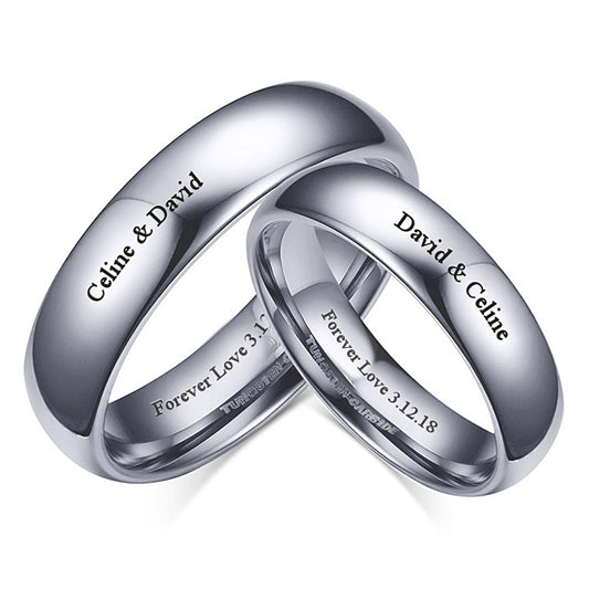 Engraved Matching Rings Set for Couples