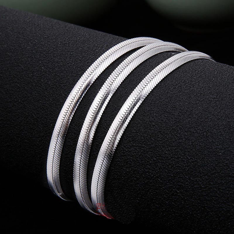 Mens Brazilian Snake Chain Sterling Silver