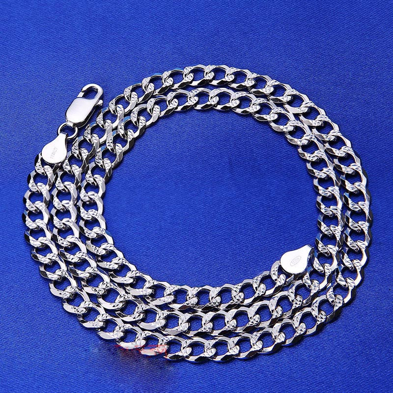 Curb Chain Necklace, Sterling silver