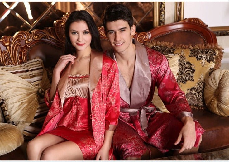 Matching Comfortable Nightgown Set for Couples