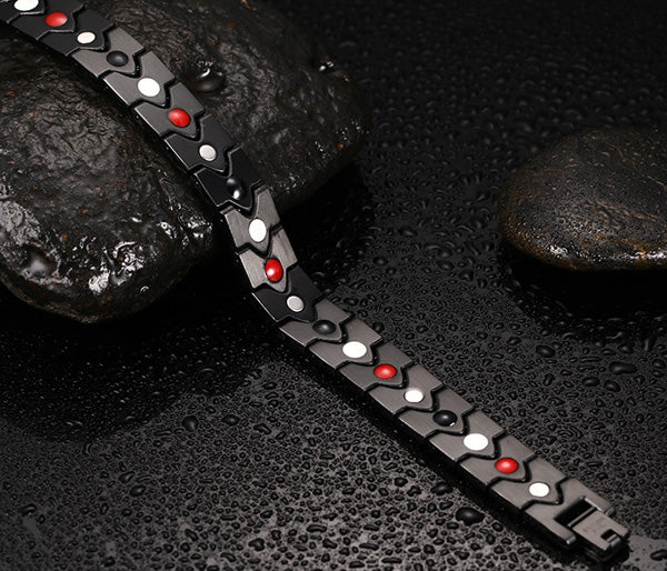 Personalized Mens Jewelry Bracelet - Black - Stainless Steel