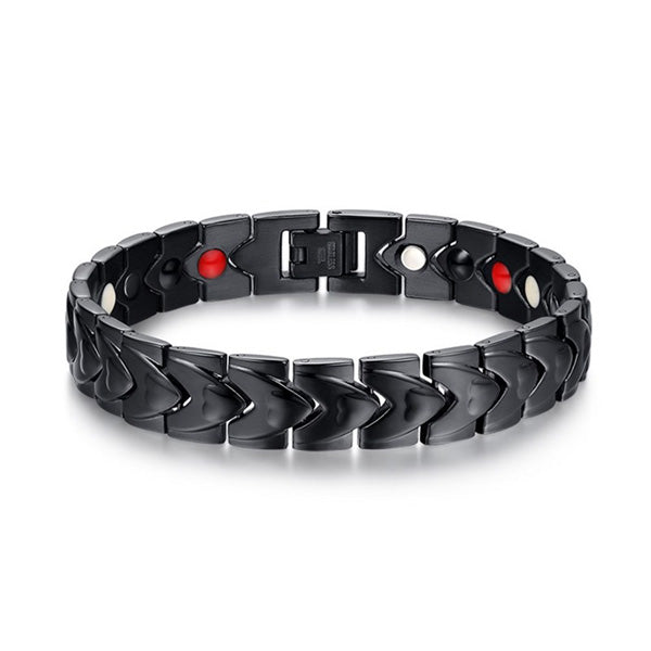 Personalized Mens Jewelry Bracelet - Black - Stainless Steel