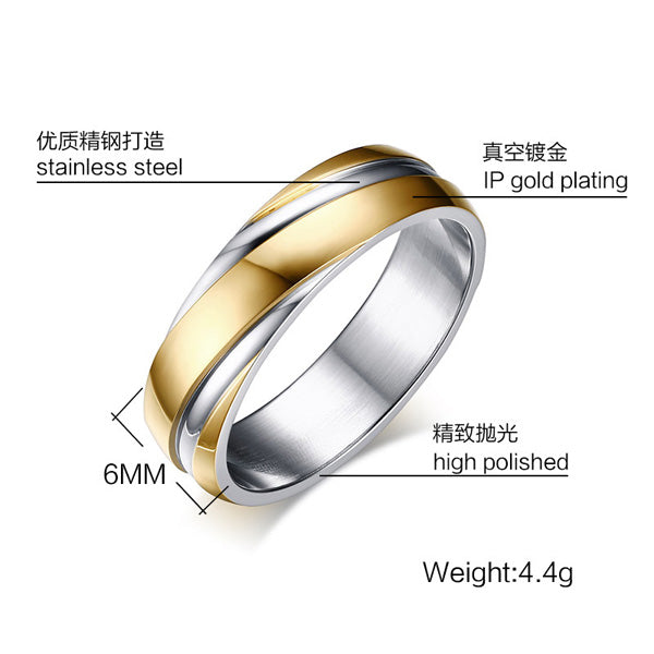 Personalized Mens Wedding Band 6mm