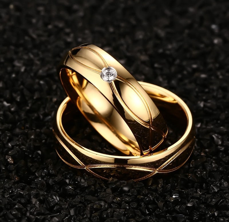 Engraved Matching Marriage Rings for Men and Women