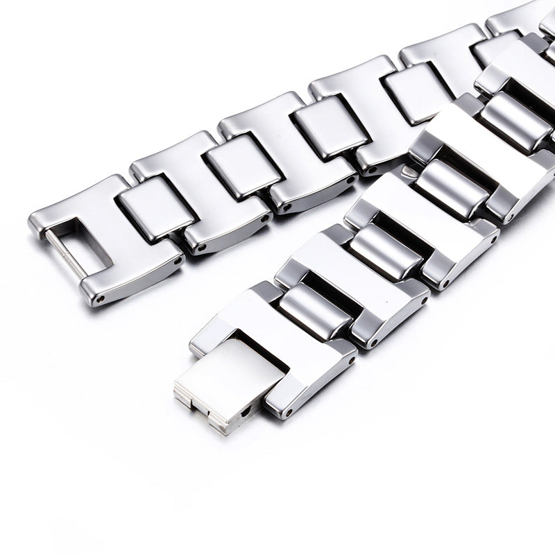 Custom Mens Tungsten Bracelet 22cm