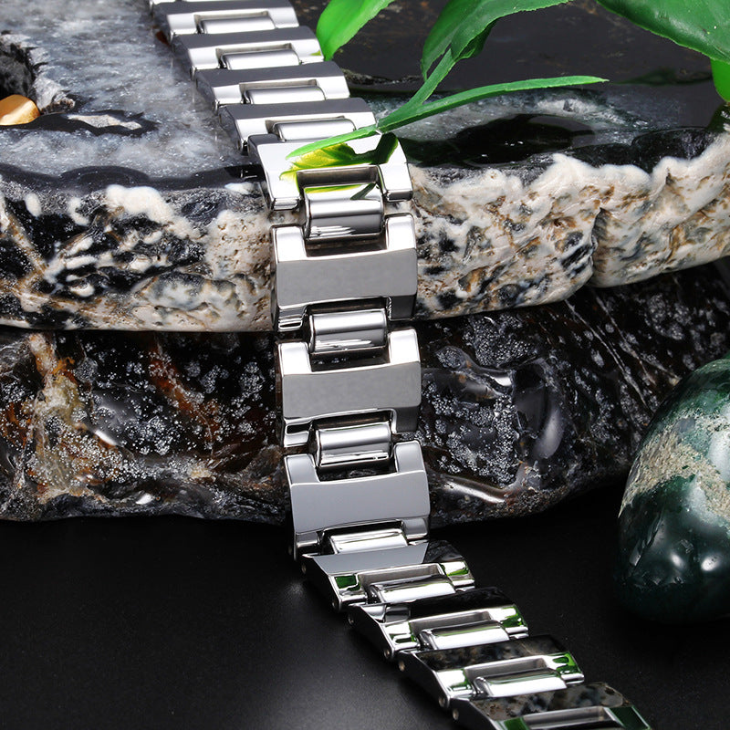 Custom Mens Tungsten Bracelet 22cm
