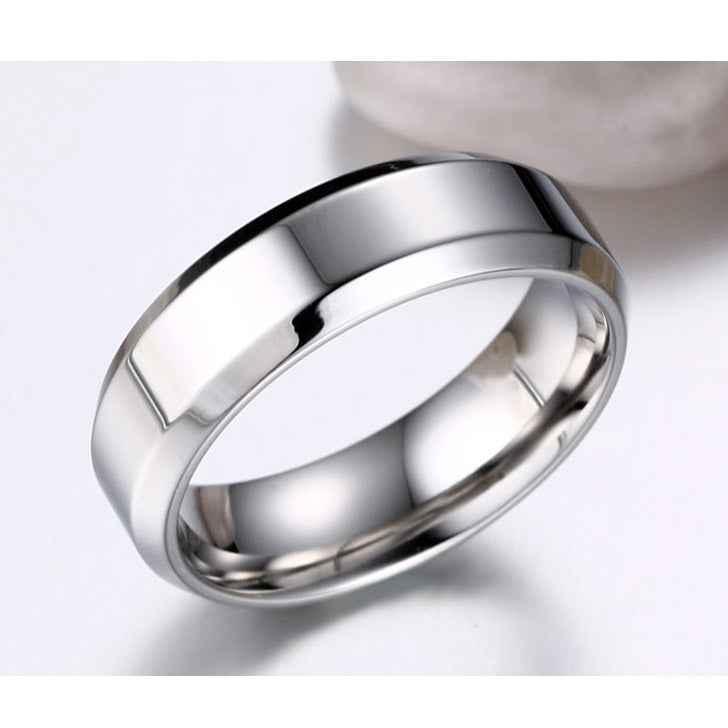 Engraved Mens Titanium Wedding Band