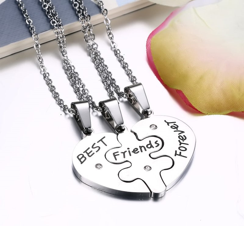 Personalized Best Friends Forever Necklaces Set for 3