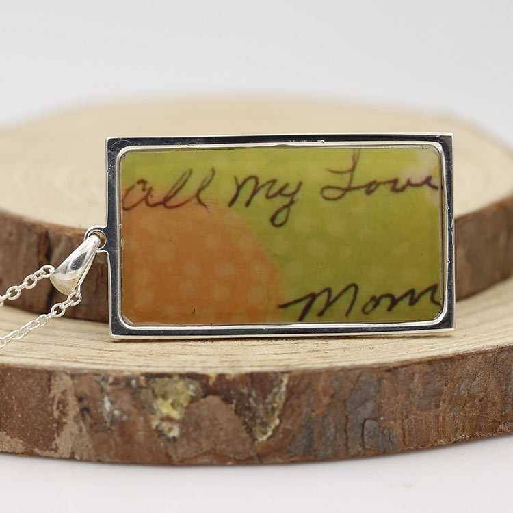 Handwritten Message Memorial Pendant Necklace
