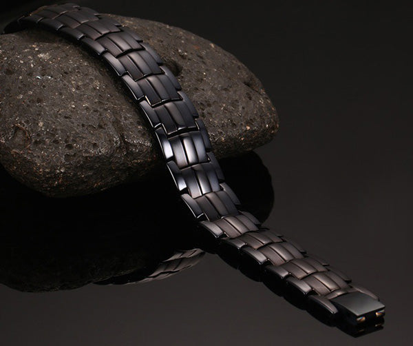 Engraved Magnetic Bracelet for Him Stainless Steel