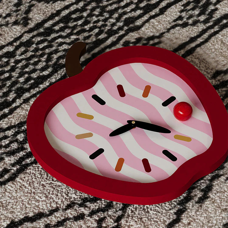 Apple-icious Silent Kids Wall Clock — 14.6" (MDF)